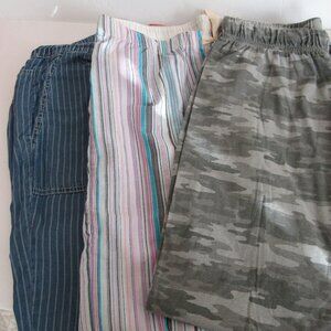 Lot of 3 womens Pajama Pants, all size M, Gap, Cafe Press and Indigo Rein